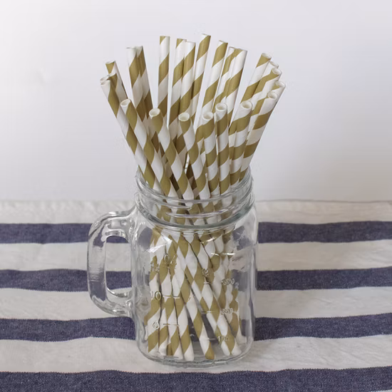 Hor Sale Reusable Party Use Stripe Paper Straw for Drink