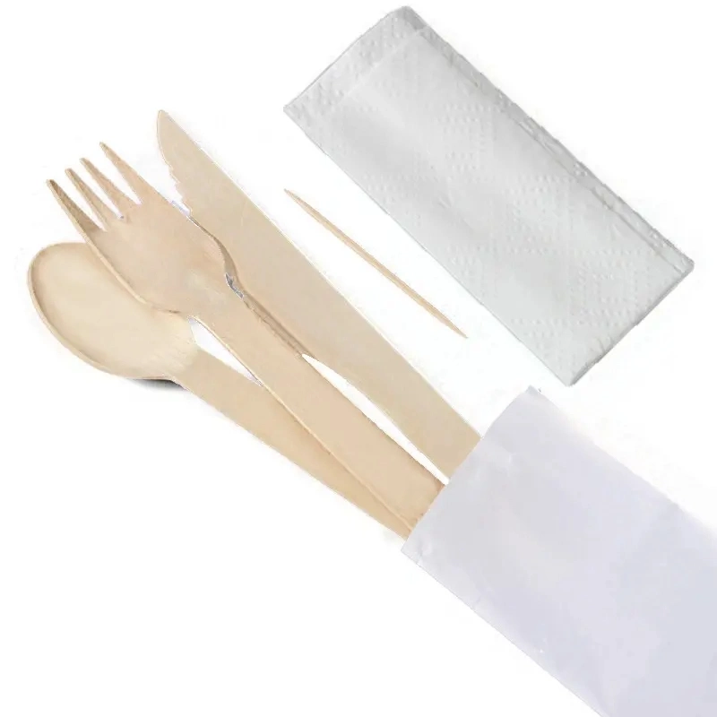 Cheap Wholesale Food Grade Hygienic Eco-Friendly Biodegradable Disposable Bamboo Wooden Spoon Fork Knife Cutlery
