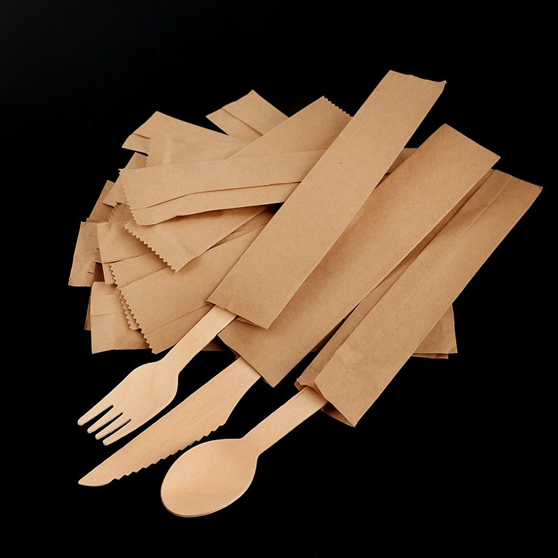 Fans Wooden Spoon Knives and Forks Disposable Travel Wooden