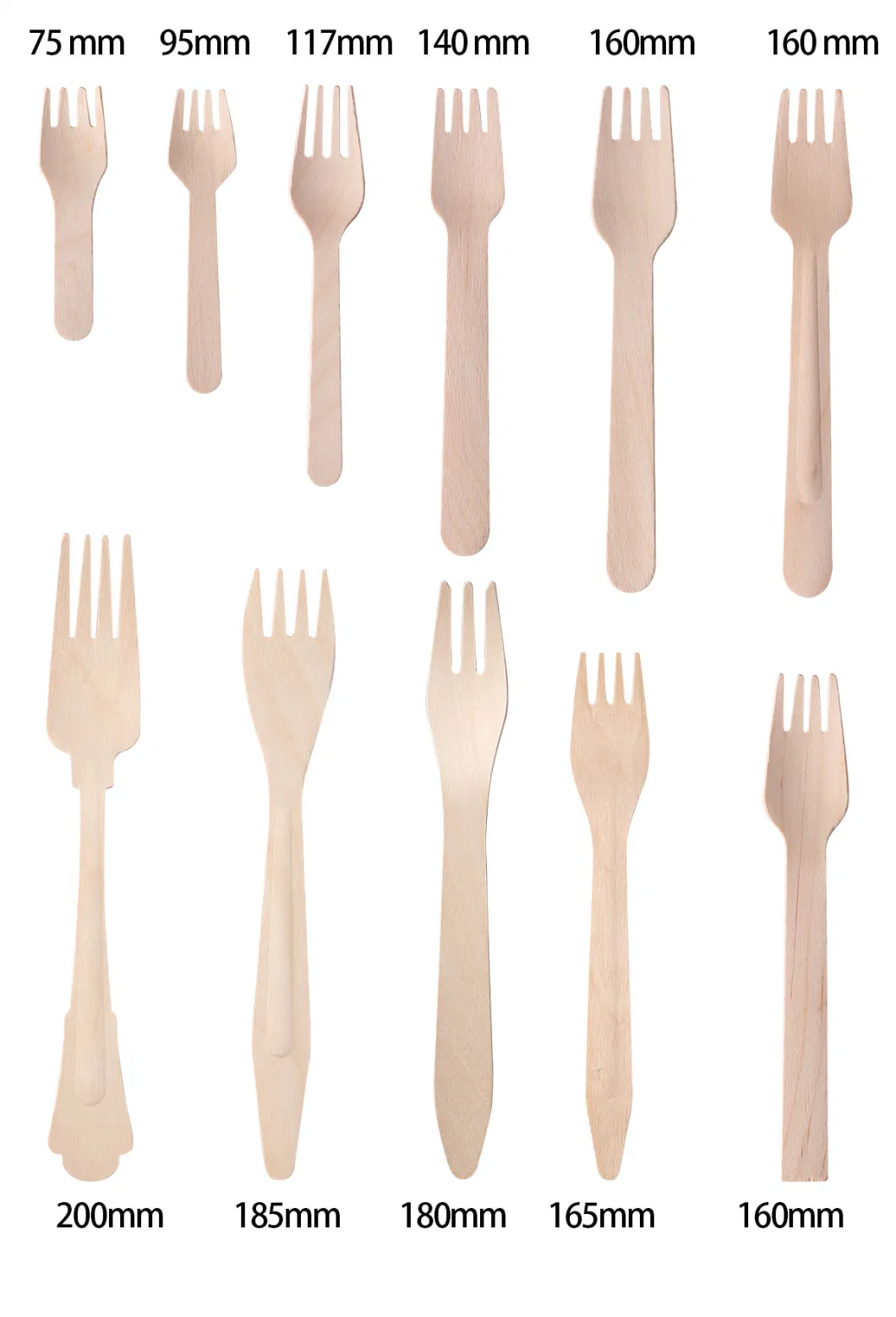 Fans Wooden Spoon Knives and Forks Disposable Travel Wooden