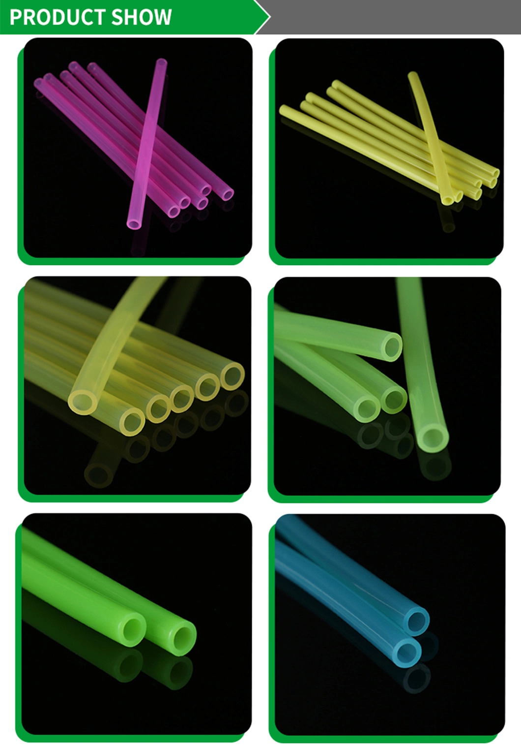 Green Silicone Drinking Straws Kitchen Tool Party Straight Reusable Drinks Straw