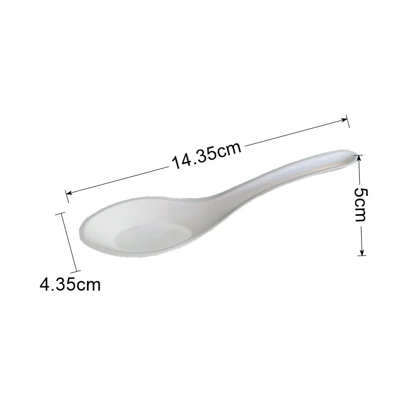100%Compostable Sugarcane Bagasse Dinnerware Environmentally Friendly Set Biodegradable Disposable Wholesale Spoon Cutlery