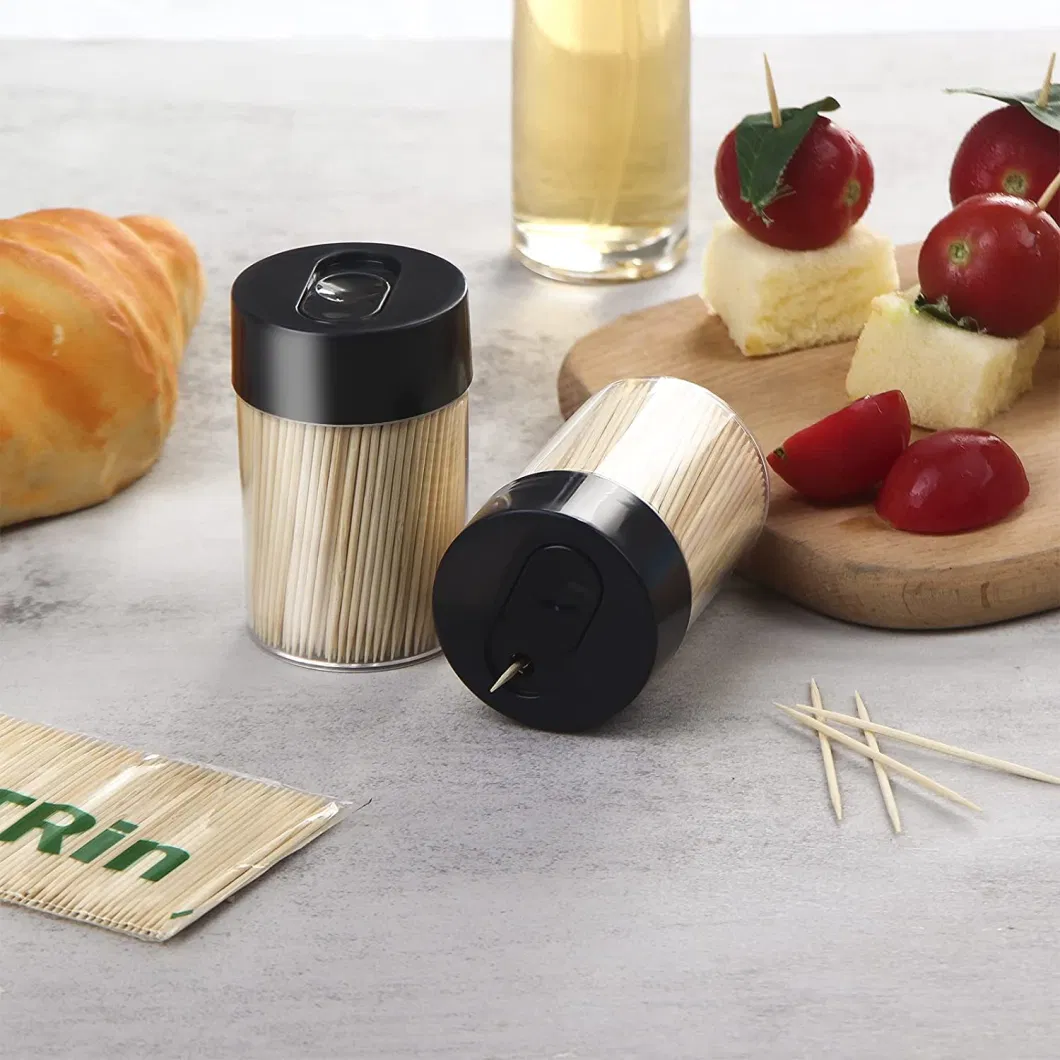 Disposable Bamboo Toothpicks with Plastic Bottle Eco Friendly Two Points Toothpicks
