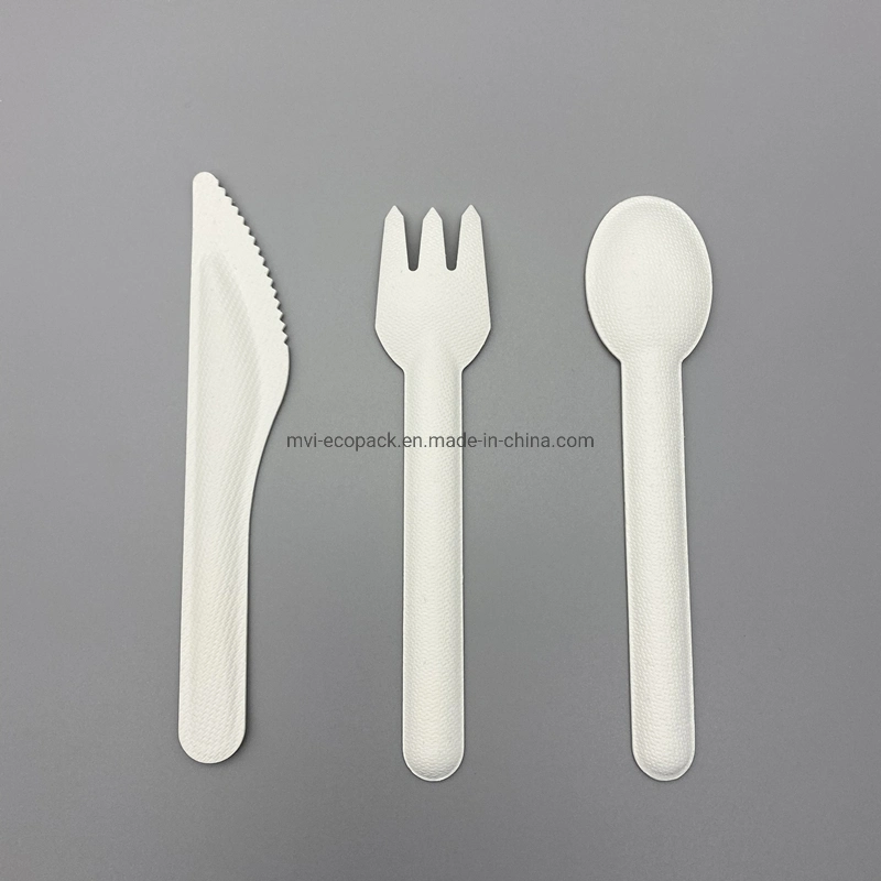 Disposable Sugarcane Bagasse Paper Cutlery Set Biodegradable Biodegradable Knife Fork Spoon