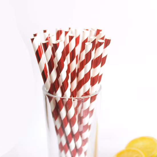 Hor Sale Reusable Party Use Stripe Paper Straw for Drink