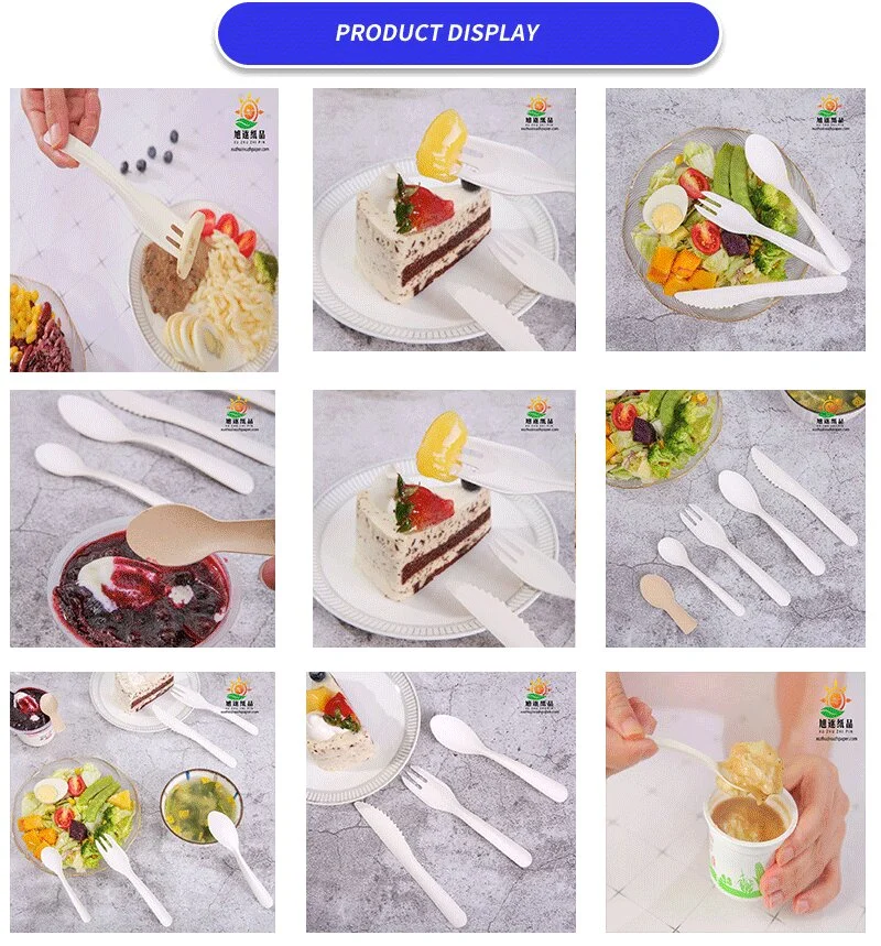 Spoons and Biodegradable Spoon Fork Knife Cutlery Sets Disposable Paper Bagasse Plate Cutlery