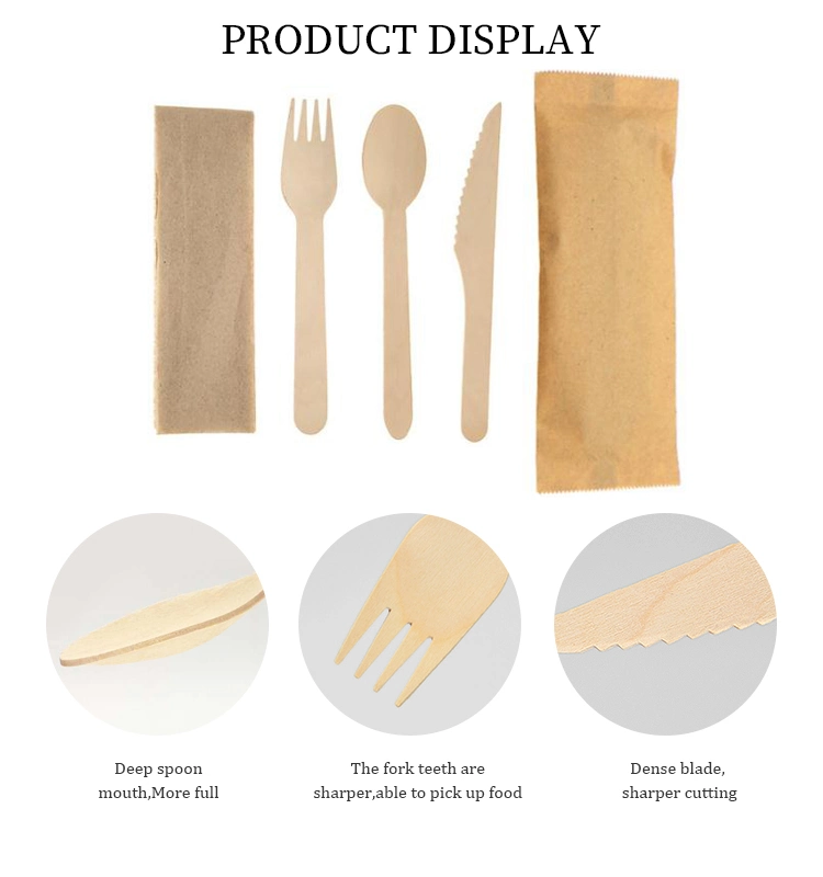 Wholesale Custom Disposable Wooden Bamboo Biodegradable Cutlery Set Knife Fork Spoon