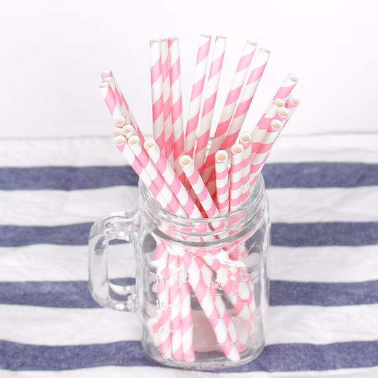 Hor Sale Reusable Party Use Stripe Paper Straw for Drink