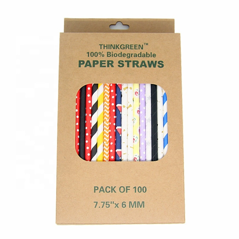 Kraft Biodegradable Paper Straws Co-Friendly Biodegradable Drinking Straws Bulk for Party Supplies, Bridal/Baby Shower, Birthday, Mixed Drinks, Weddings