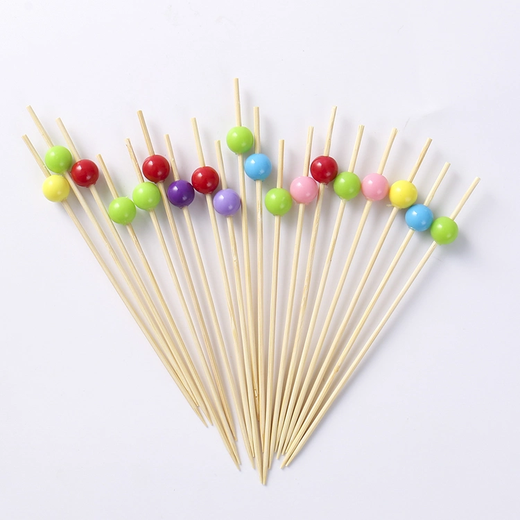 Wholesale High Quality Picks Bamboo Bead Party Cocktail Picks for Food