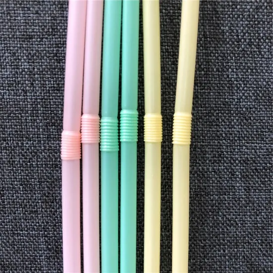 Regular Size Compostable Flexible PLA Drink Straw Disposable Bendy Party Straws