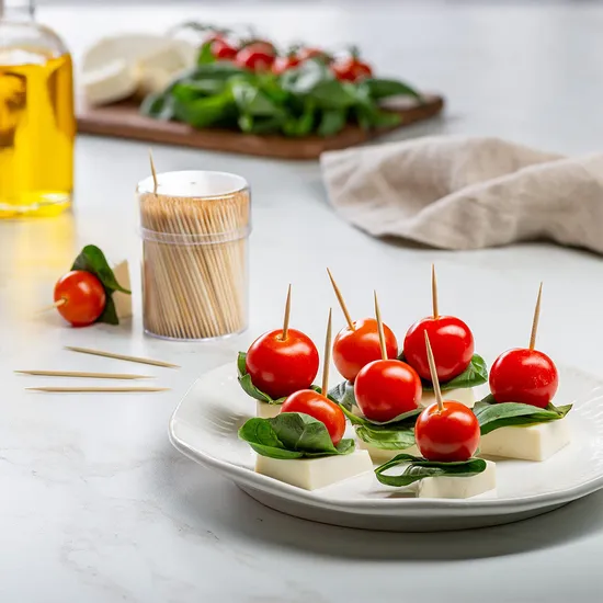 Bamboo Wooden Toothpicks Wood Round Single