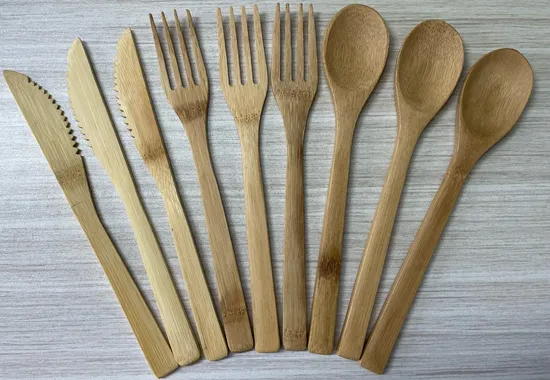 Natural and Cutlery for Sustainable Homes Bamboo Plates Bowls Spoon Fork Knife