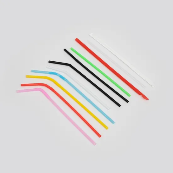 Food Grade Party Plastic PP Drink Fruit Straw Assorted Colors