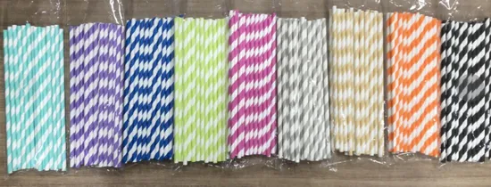 Paper Drinking Straws Disposable Party Decorative Restaurant Drinks Colorful Paper Straws