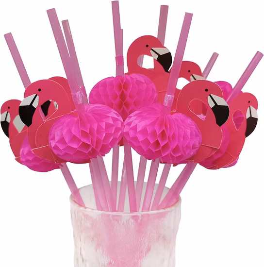 Umbrella Straws Party Flamingo Pineapple Disposable Straws Table Decor Tropical Drinks for Cocktail Soft Drinks