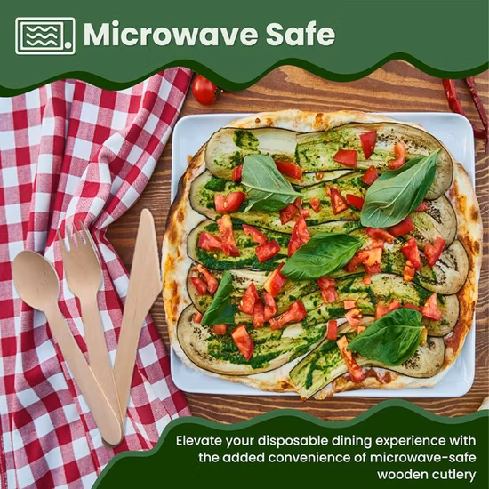 Disposable Wooden Spoons and Fork Environmentally Friendly Biodegradable Wood Tableware Cutlery Set