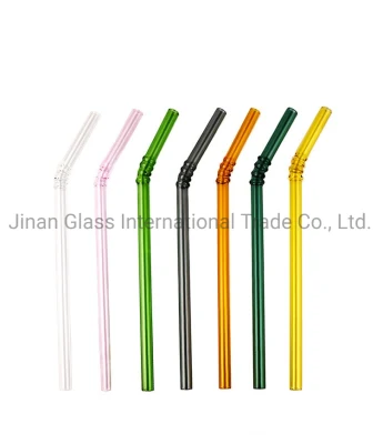Clear Reusable Glass Drinking Straw Cleaning Brush Wedding Birthday Party Drink Straws Dribking Glass Pipette