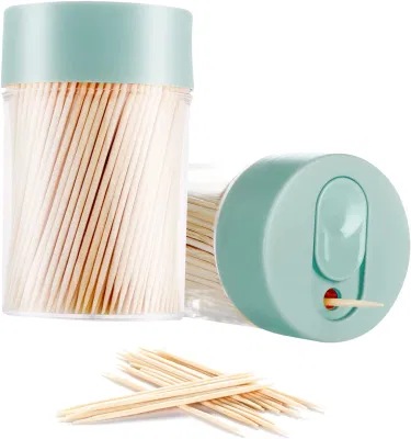Disposable Bamboo Toothpicks with Plastic Bottle Eco Friendly Two Points Toothpicks