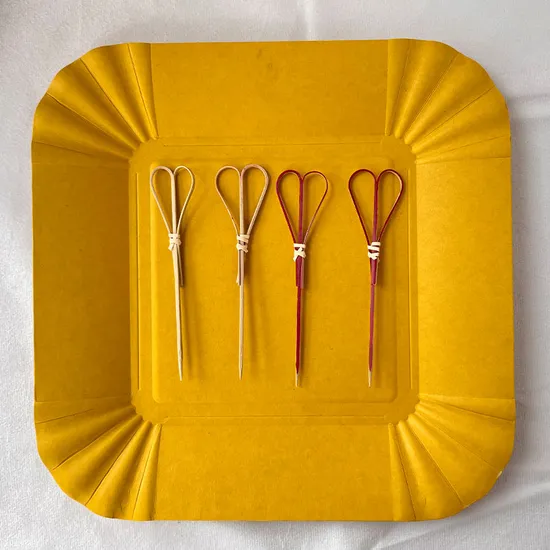 Bamboo Knot Cocktail Picks for Appetizers Party Food Fruit Drinks Skewer Sticks 