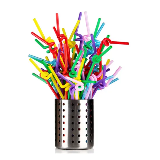 PP Plastic Ice Tea Bar Party Disposable Drinking Drink Straws Bendable Straw Multicolor Customized Drinking Straw 