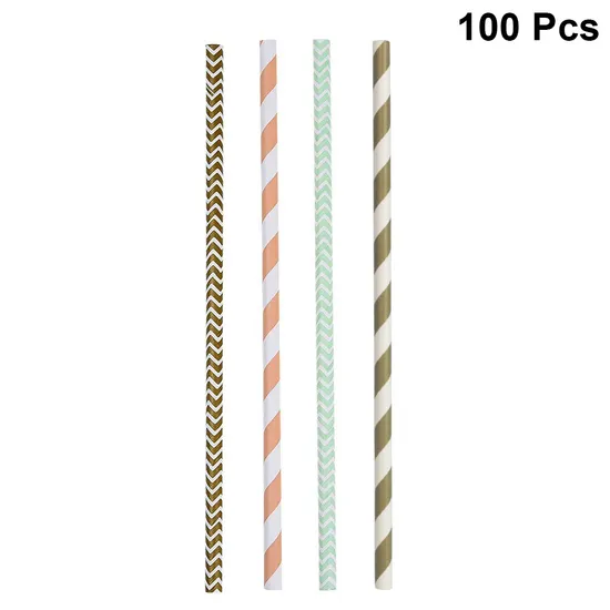 1000PCS Disposable Biodegradable Decorative Paper Straws Drink Suckers Party Decors for Birthday Festival Party 