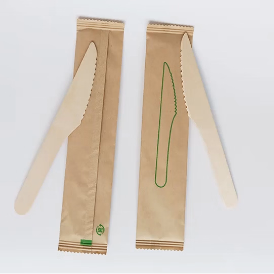 Disposable Wood Cutlery Knife Spoon Fork in Wooden Cutlery