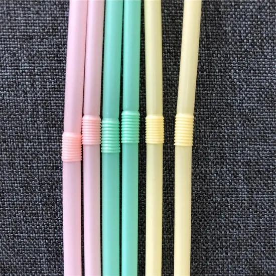 Regular Size Compostable Flexible PLA Drink Straw Disposable Bendy Party Straws 