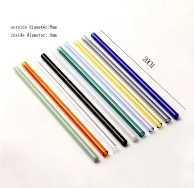 Transparent Glass Straws Reusable Wedding Birthday Party Drinking Straw Smoothies Frozen Drinks Thick Straws 