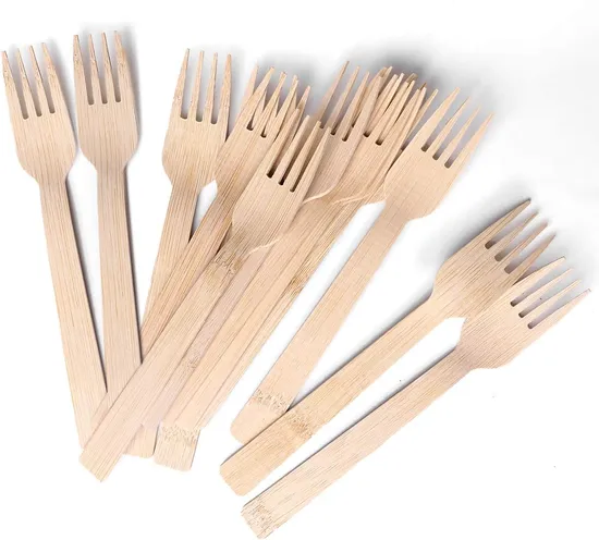Disposable Wooden Forks Compostable Biodegradable for Parties Camping Picnics 