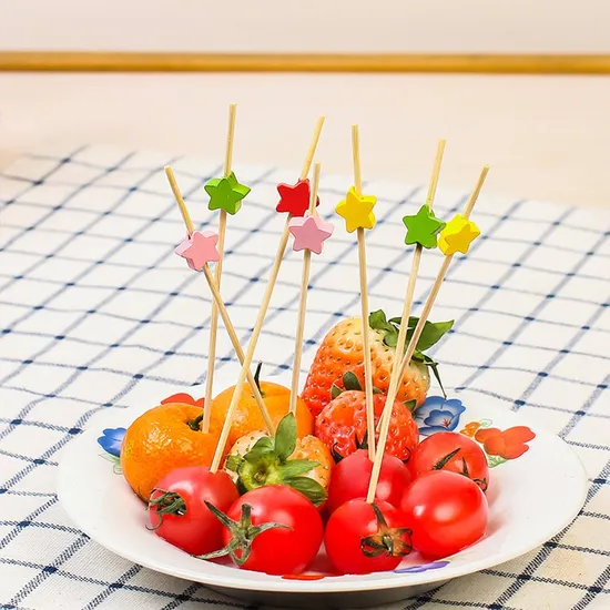 4.7in Bamboo Decorative Natural Bamboo Picks Fruit Party Use Food Picks Cocktail 