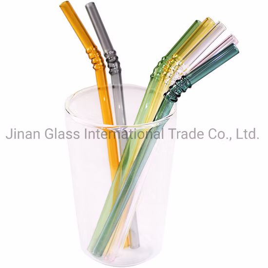Clear Reusable Glass Drinking Straw Cleaning Brush Wedding Birthday Party Drink Straws Dribking Glass Pipette