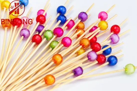 Wholesale High Quality Food Decorations Cup Cake Topper Food Pick Umbrella Beaded Picks Party Picks 